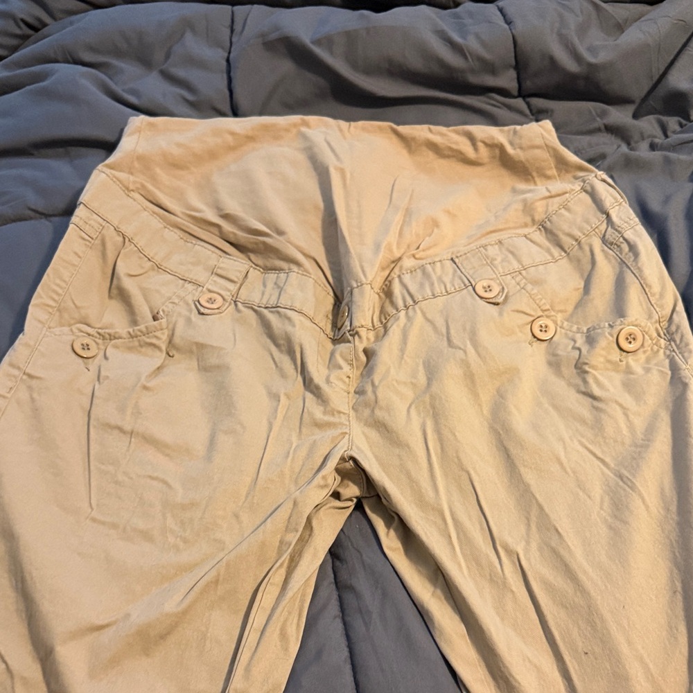 Planet Motherhood Beige Maternity Boot Cut Pants